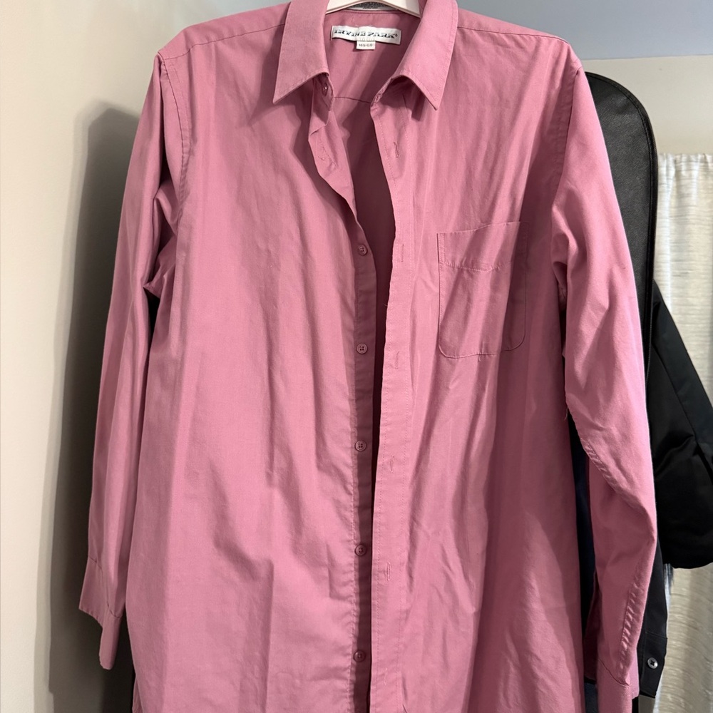Rose-Pink Long Sleeve Button Shirt